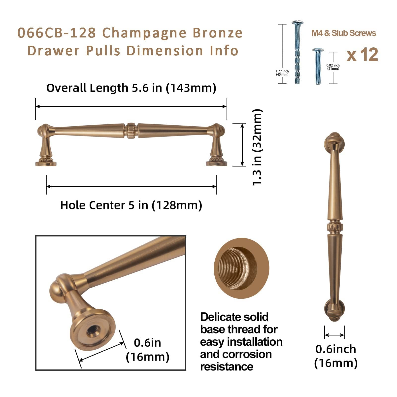 Goo-Ki Solid Ancient Vintage Retro Bar Pull for Cupboard Dresser Bathroom