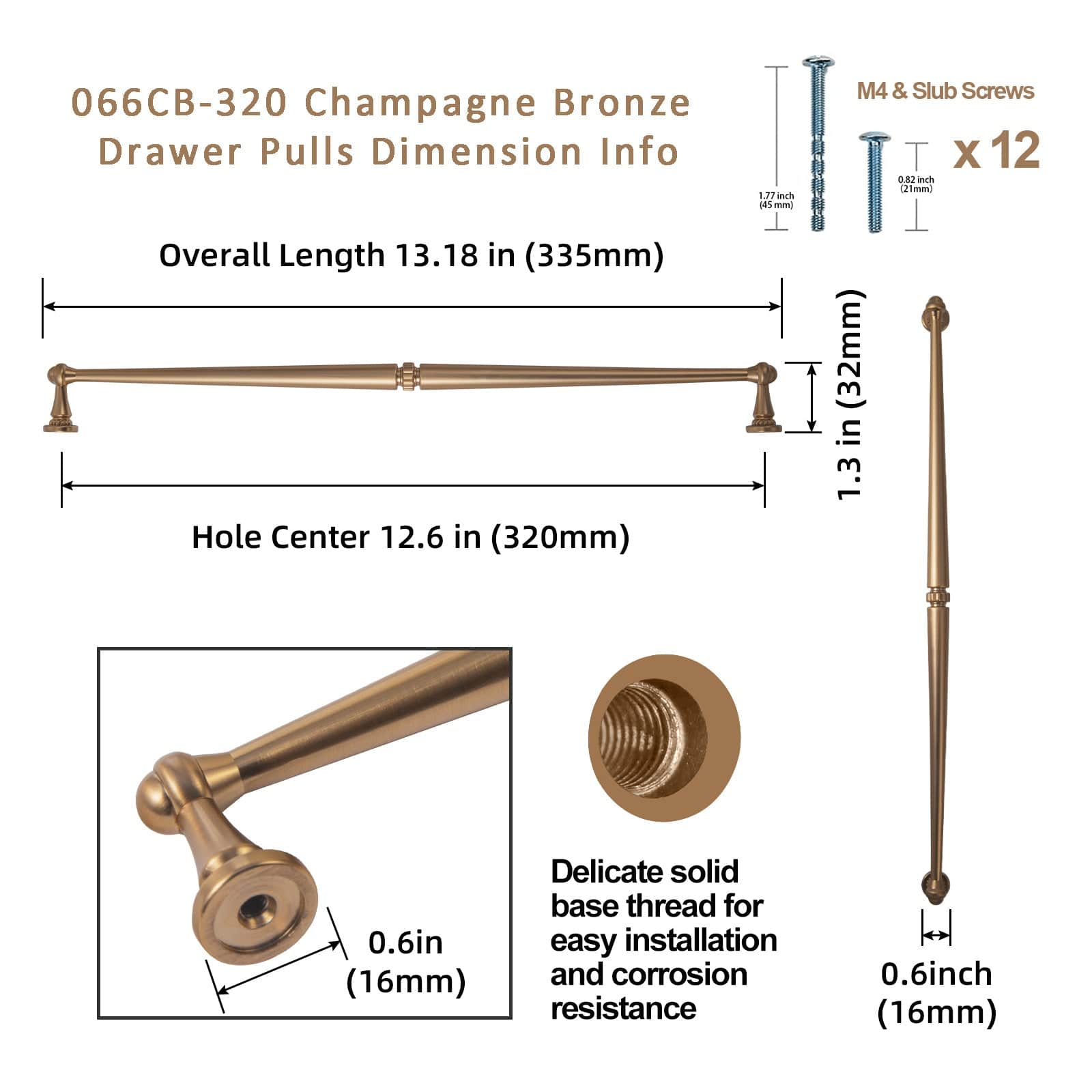 Goo-Ki Solid Ancient Vintage Retro Bar Pull for Cupboard Dresser Bathroom
