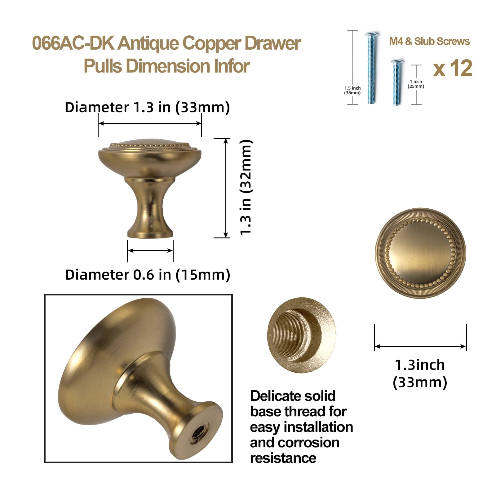 Goo-Ki Solid Ancient Vintage Retro Bar Pull for Cupboard Dresser Bathroom