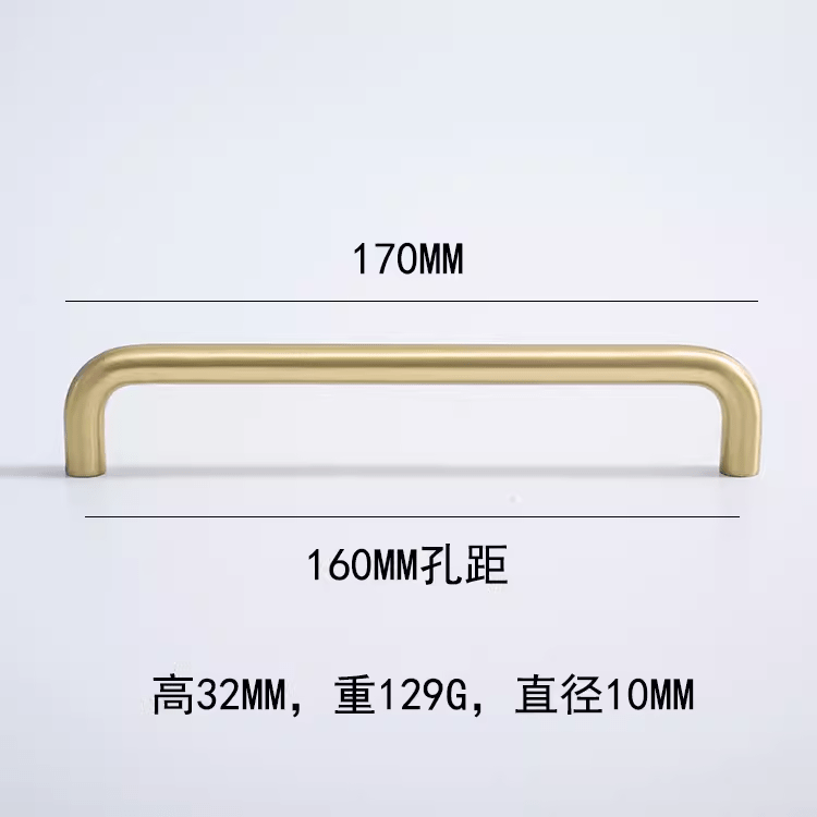 Goo-Ki Solid Brass Cabinet Handle Modern Minimalism Closet Hardware