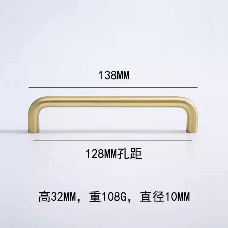 Goo-Ki Solid Brass Cabinet Handle Modern Minimalism Closet Hardware