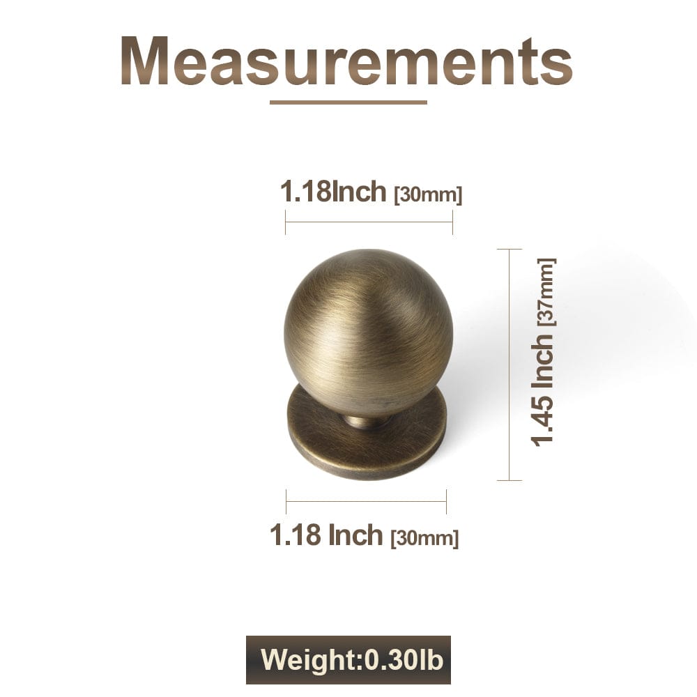 Goo-Ki Solid Brass Cabinet Knobs – Premium Round Egg-Shaped Drawer Pulls for Kitchen & Bathroom