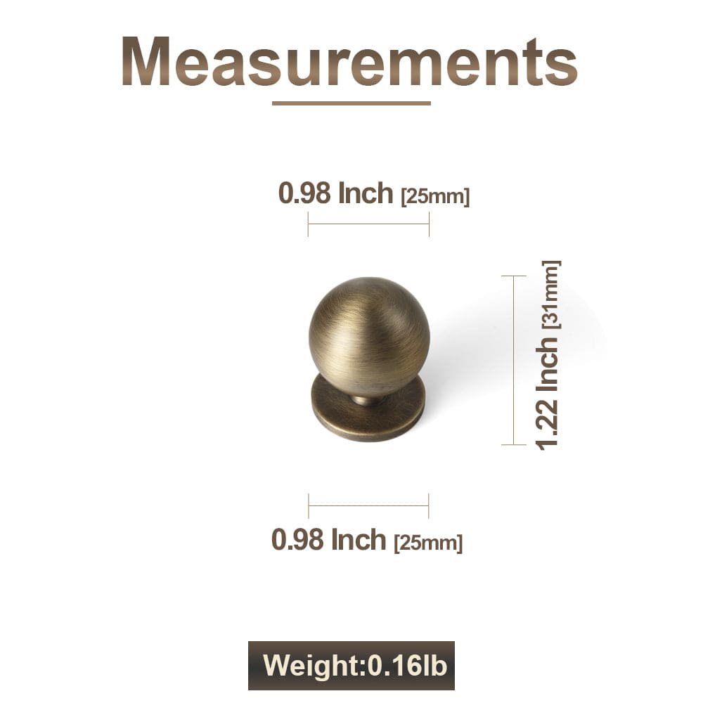 Goo-Ki Solid Brass Cabinet Knobs – Premium Round Egg-Shaped Drawer Pulls for Kitchen & Bathroom