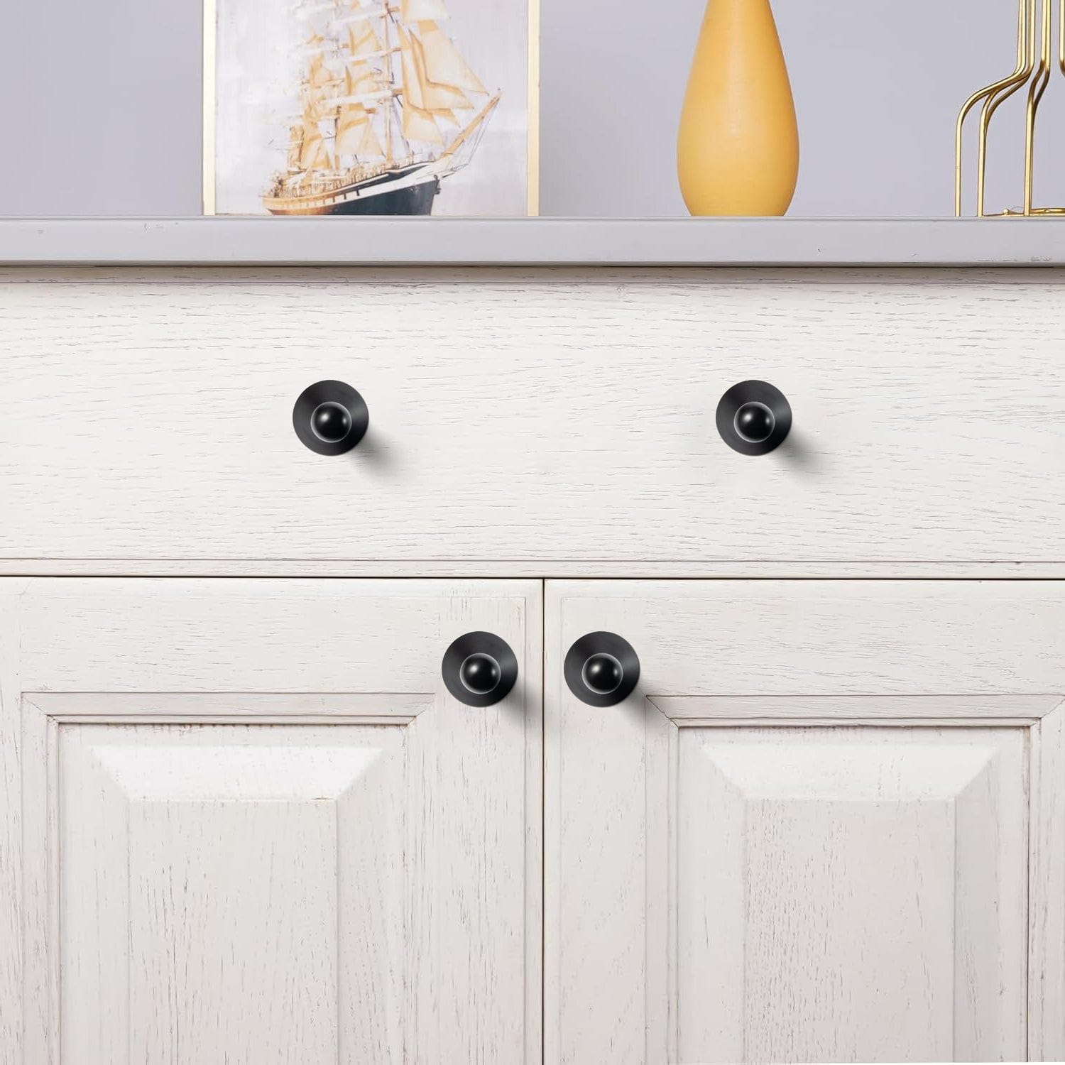 Goo-Ki Statement Zinc Alloy Cabinet Pull – Geometric Ball and Cone Design for Drawer