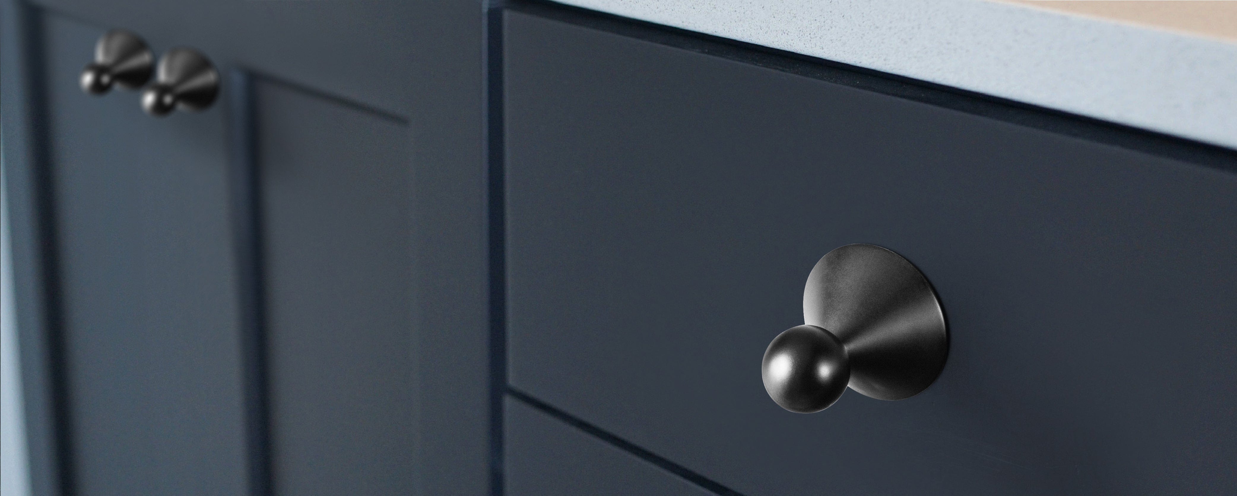 Goo-Ki Statement Zinc Alloy Cabinet Pull – Geometric Ball and Cone Design for Drawer