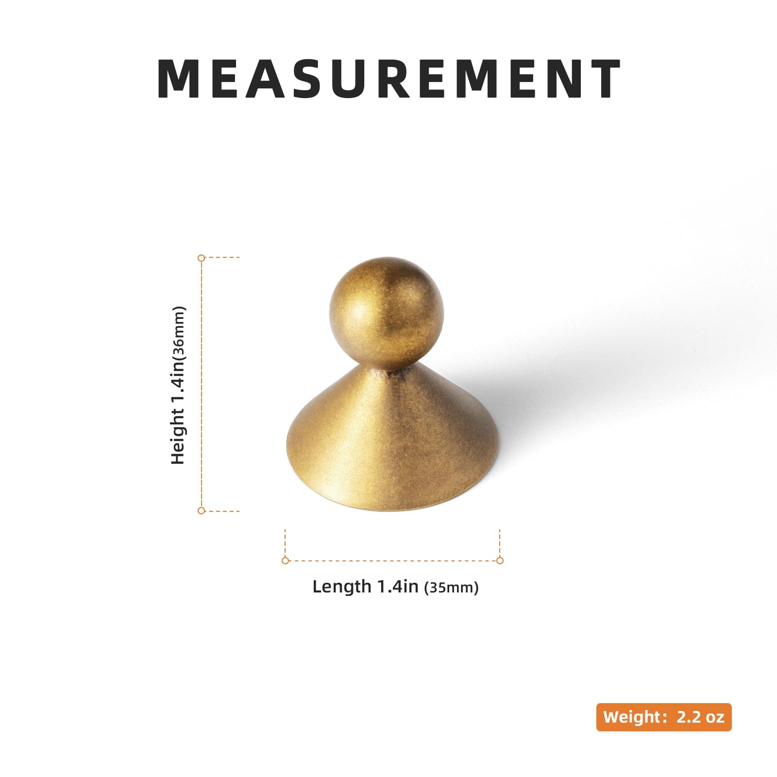 Goo-Ki Statement Zinc Alloy Cabinet Pull – Geometric Ball and Cone Design for Drawer