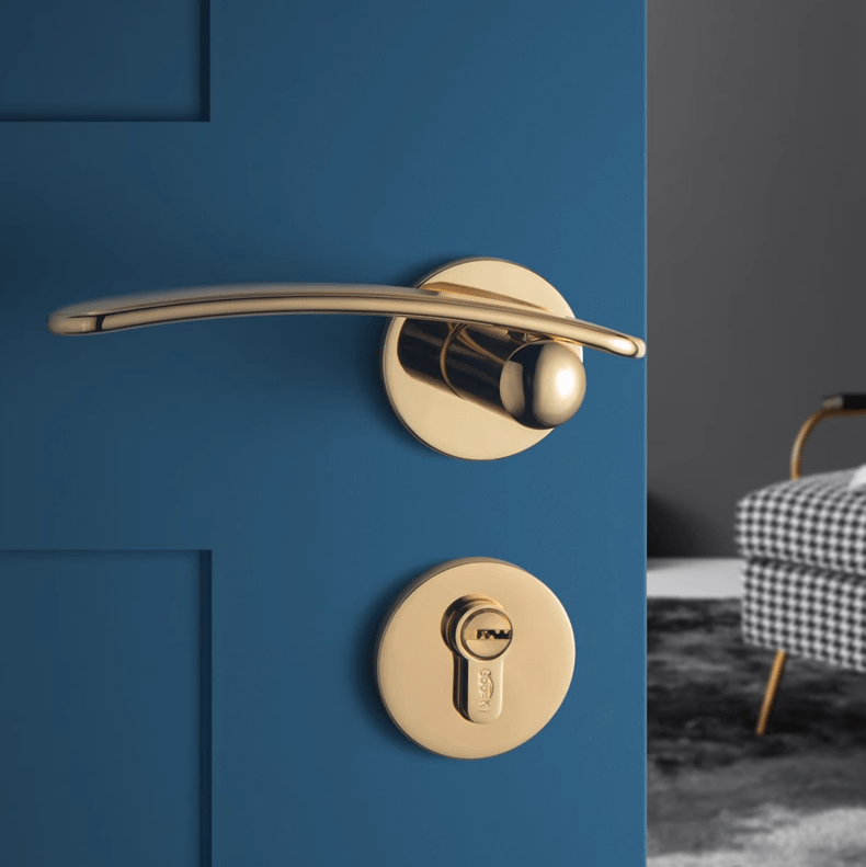 Goo-Ki Streamline Silent Door Lock Bedroom Door Handle Interior Security Door Lock