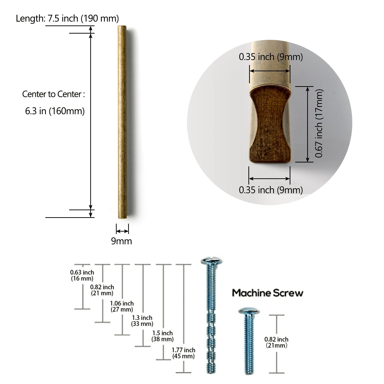 Goo-Ki Streamline Solid Drawer Handles Matte Kitchen Cabinet Bar Pulls