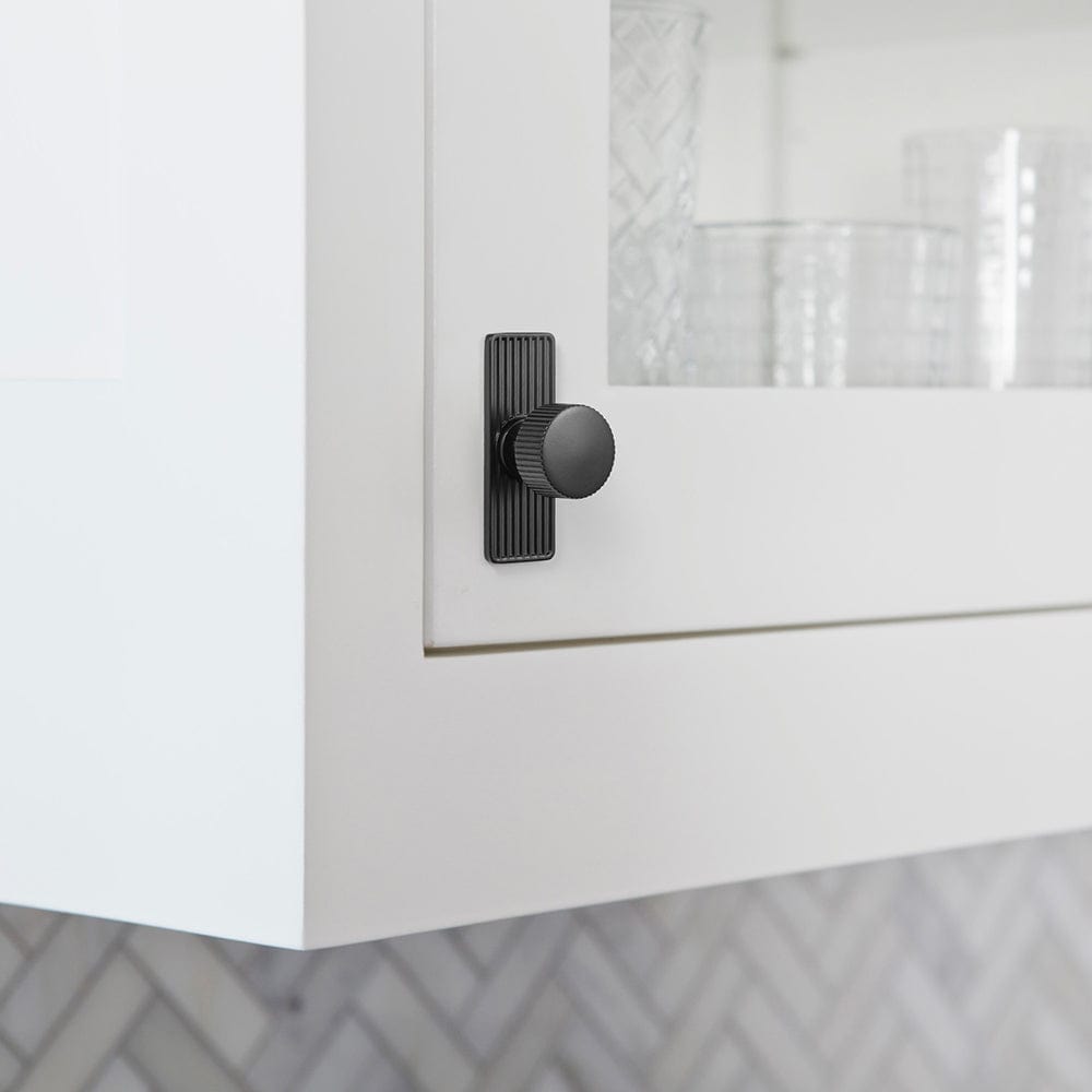 Goo-Ki Striped Cabinet Pull Retro Brass Cabinet Handles Knobs with Back Plate