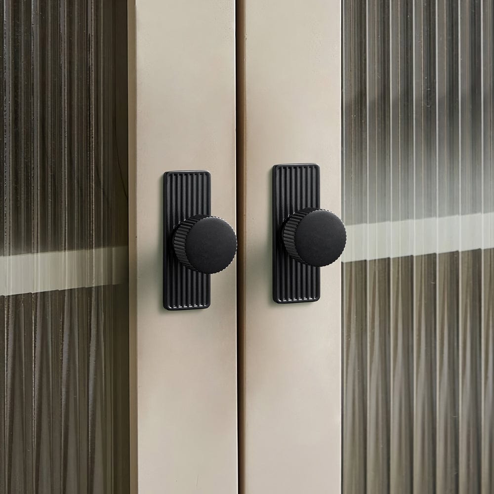 Goo-Ki Striped Cabinet Pull Retro Brass Cabinet Handles Knobs with Back Plate