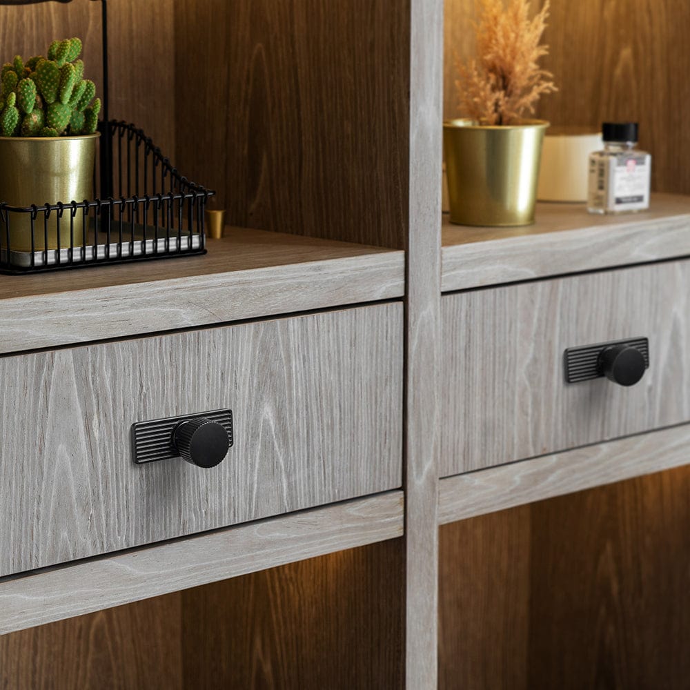 Goo-Ki Striped Cabinet Pull Retro Brass Cabinet Handles Knobs with Back Plate
