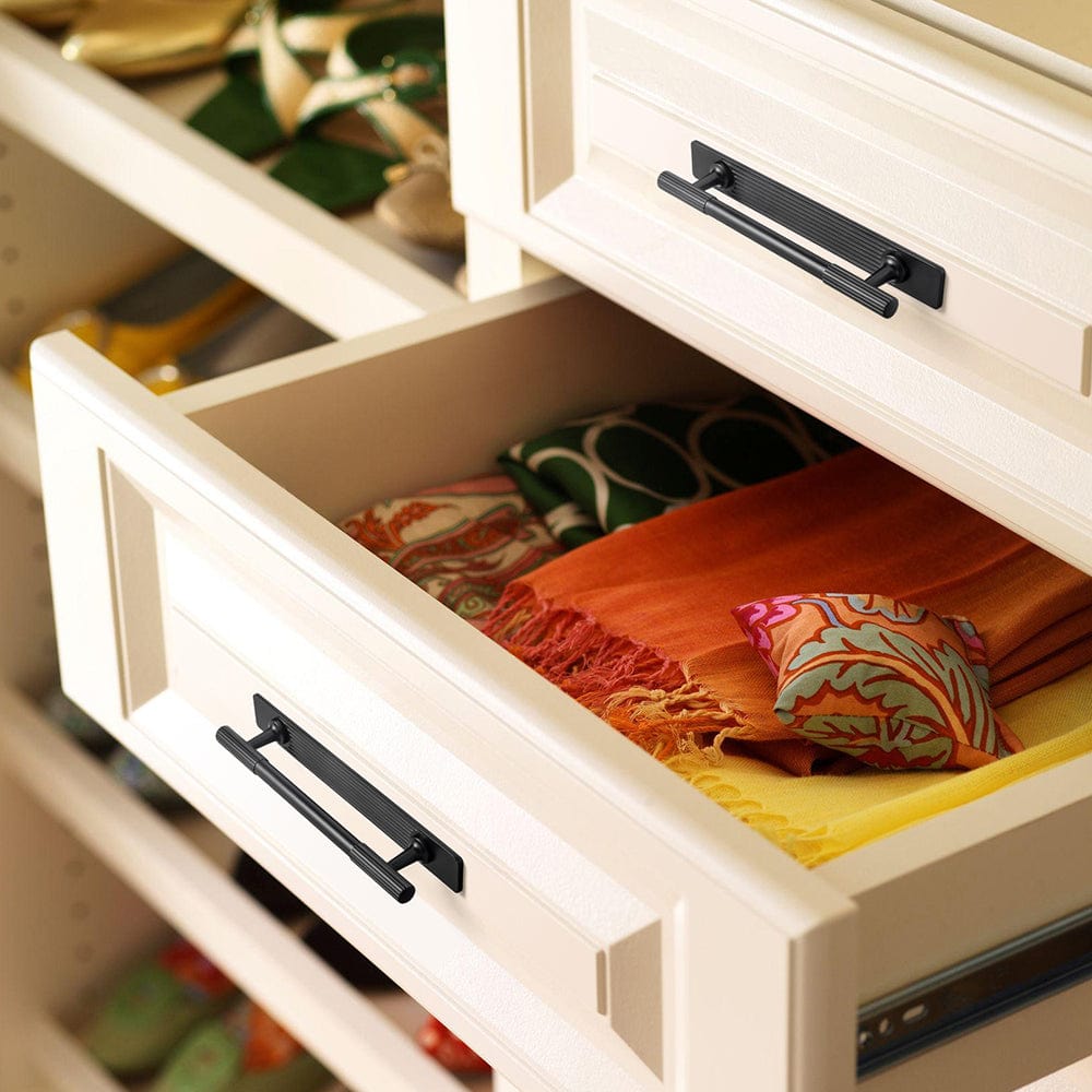 Goo-Ki Striped Cabinet Pull Retro Brass Cabinet Handles Knobs with Back Plate