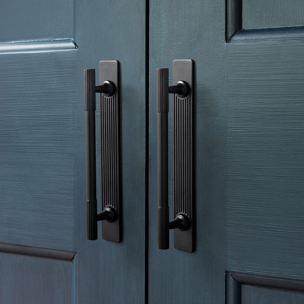 Goo-Ki Striped Cabinet Pull Retro Brass Cabinet Handles Knobs with Back Plate