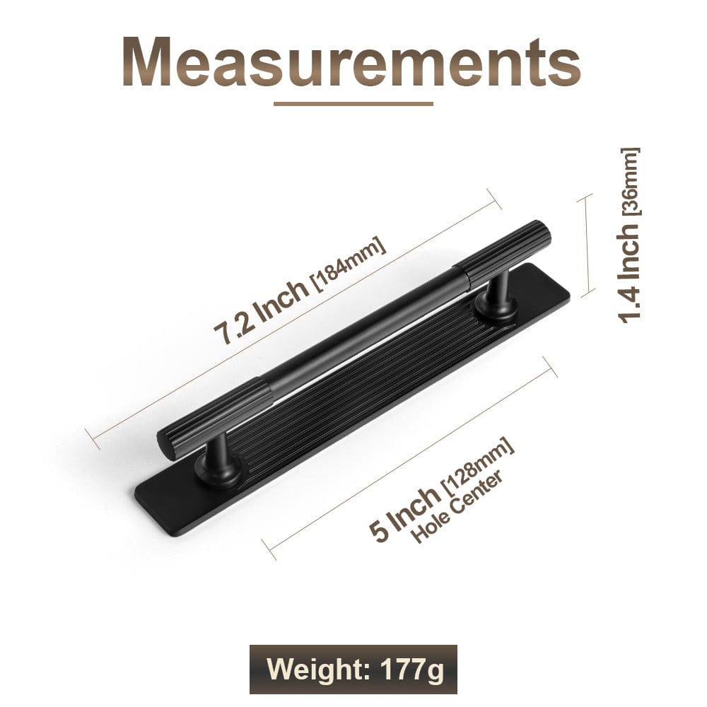 Goo-Ki Striped Cabinet Pull Retro Brass Cabinet Handles Knobs with Back Plate