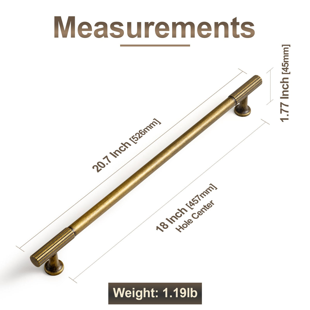 Goo-Ki Striped Decorations Cabinet Pull Retro Brass Cabinet Handles