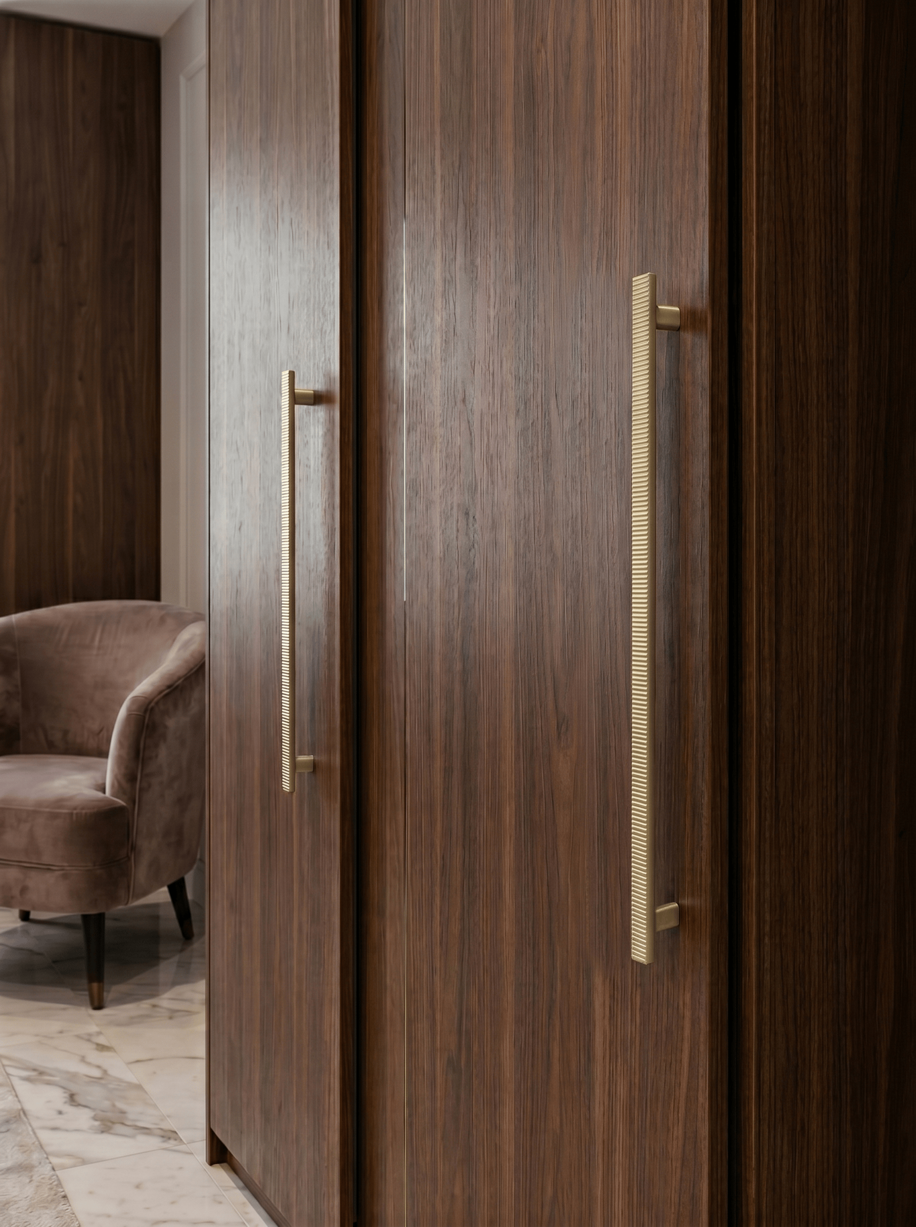 Goo-Ki Striped Vintage Cabinet Handles Antique Brass Cabinet Pull Knob Hardware for Kitchen