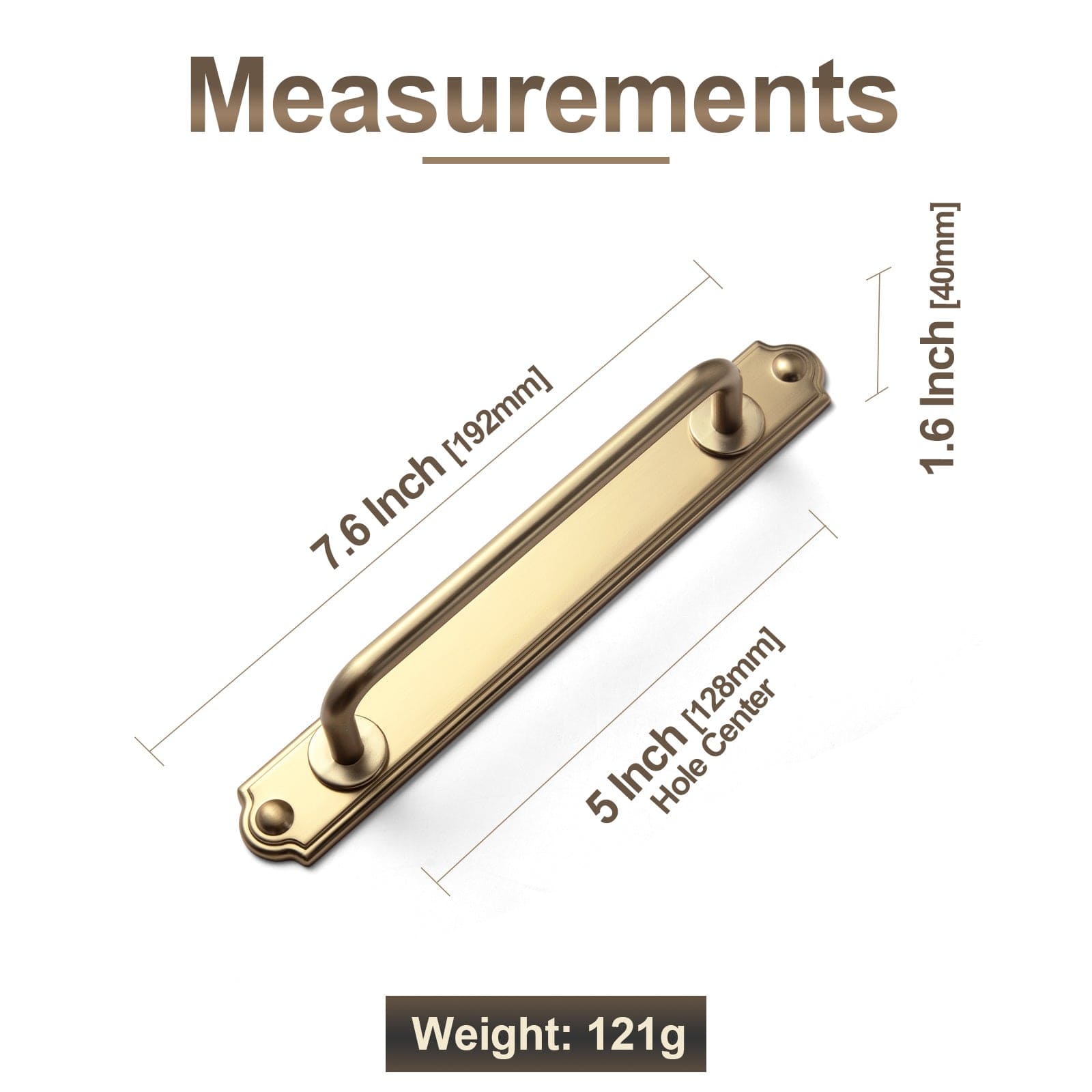 Goo-Ki Stylish Contoured Cabinet Handle with Back Plate Decorative Cabinet Hardware