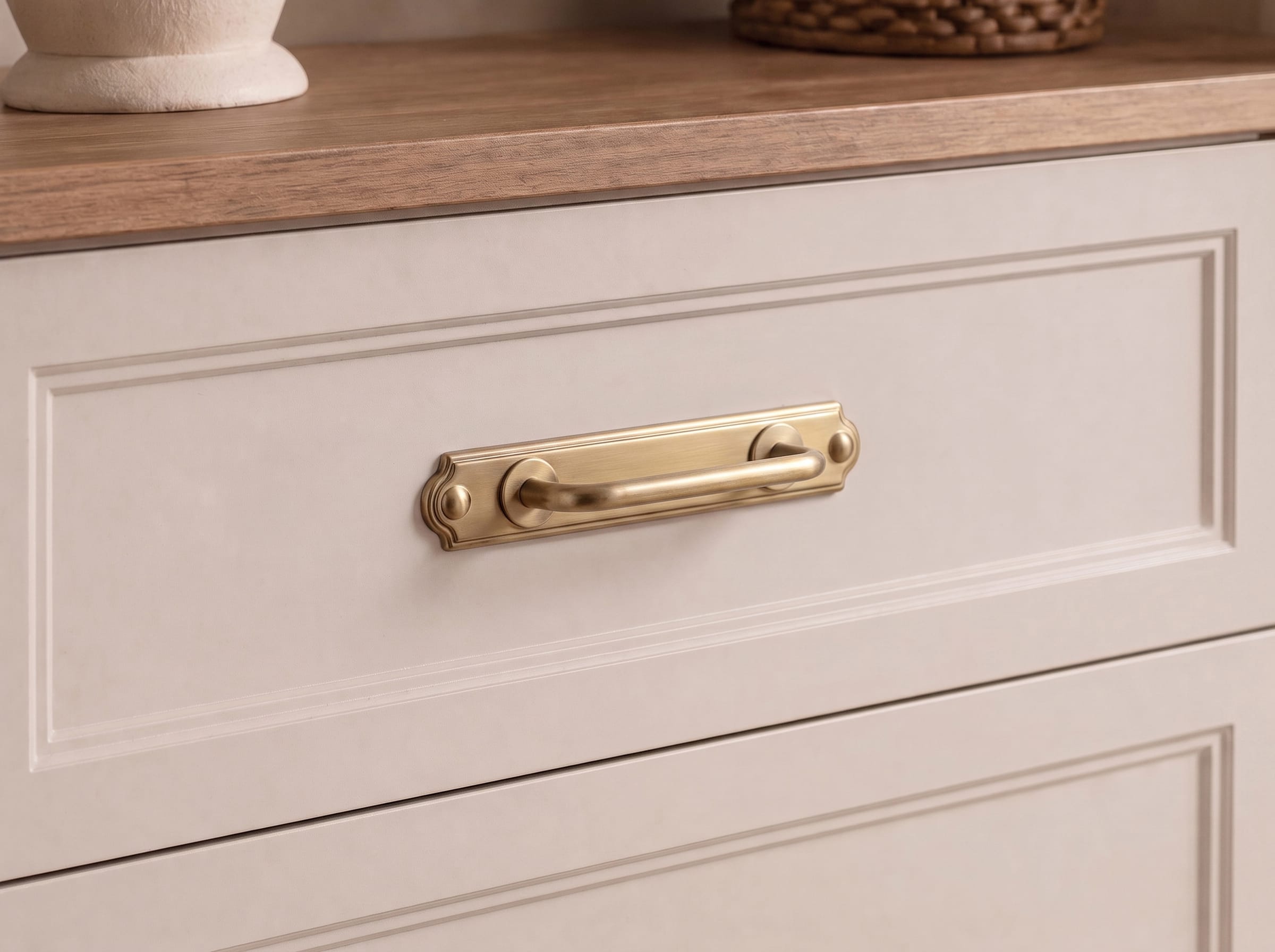 Goo-Ki Stylish Contoured Cabinet Handle with Back Plate Decorative Cabinet Hardware