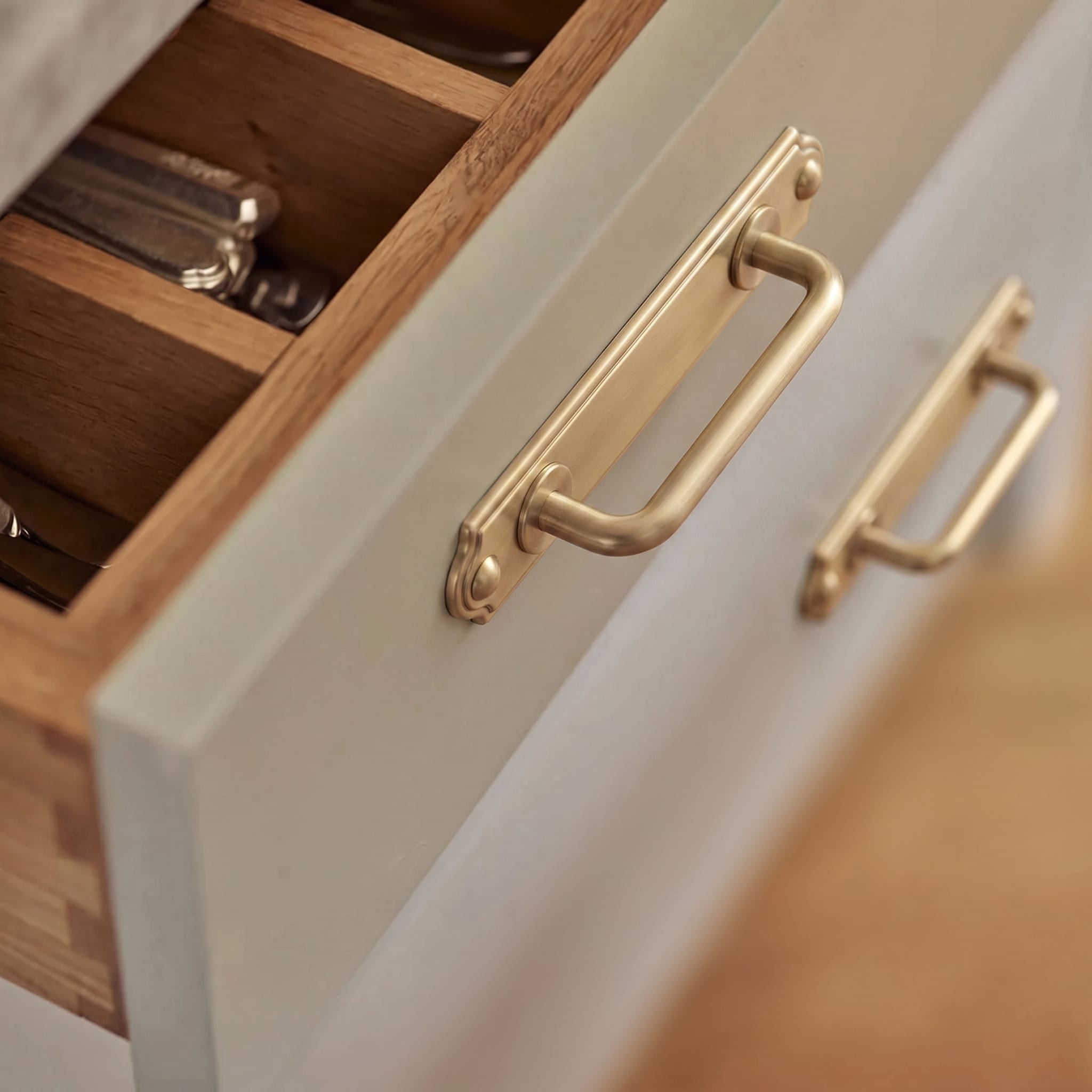 Goo-Ki Stylish Contoured Cabinet Handle with Back Plate Decorative Cabinet Hardware