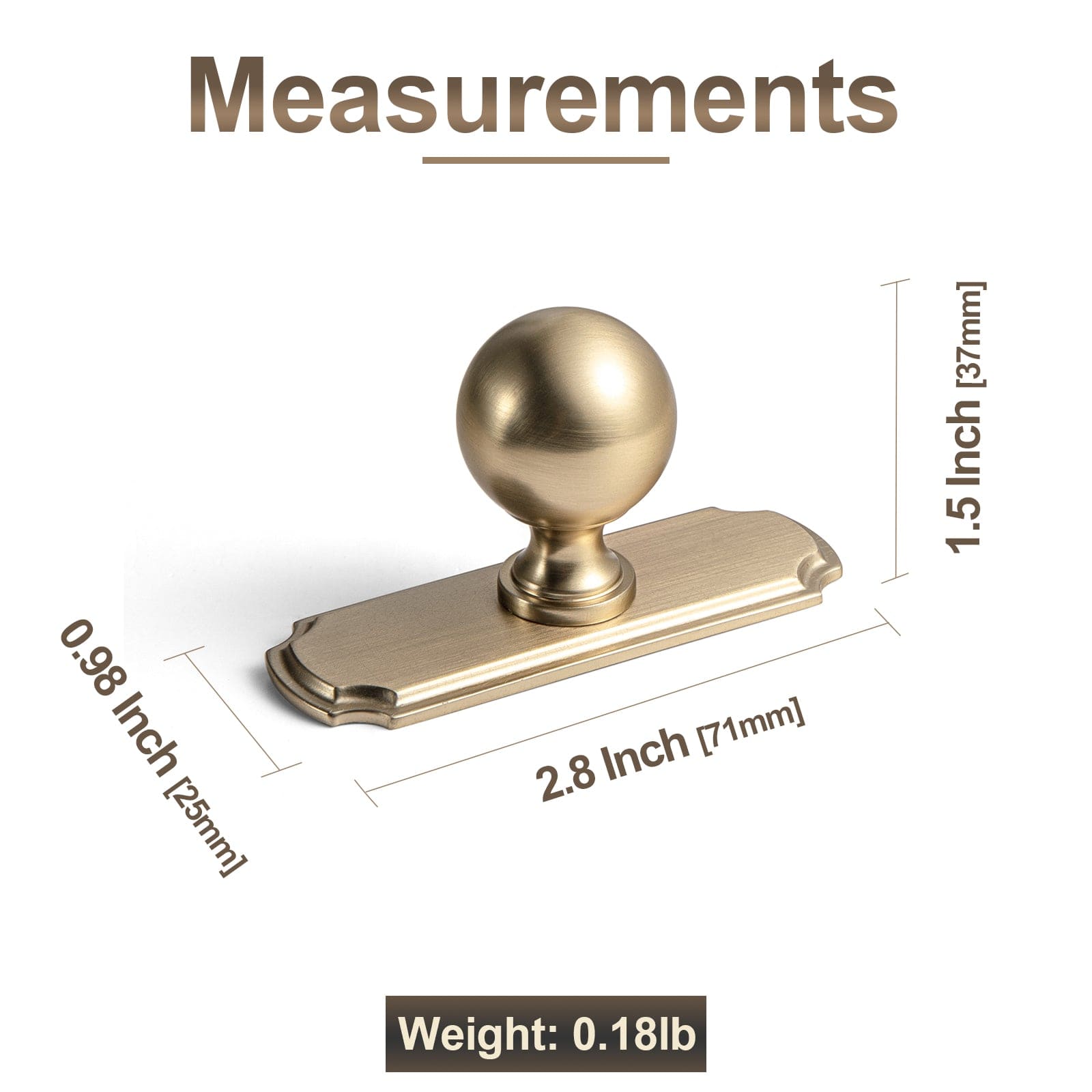 Goo-Ki Stylish Zinc Alloy Cabinet Knobs Classic Round Design Durable Cabinet Handles