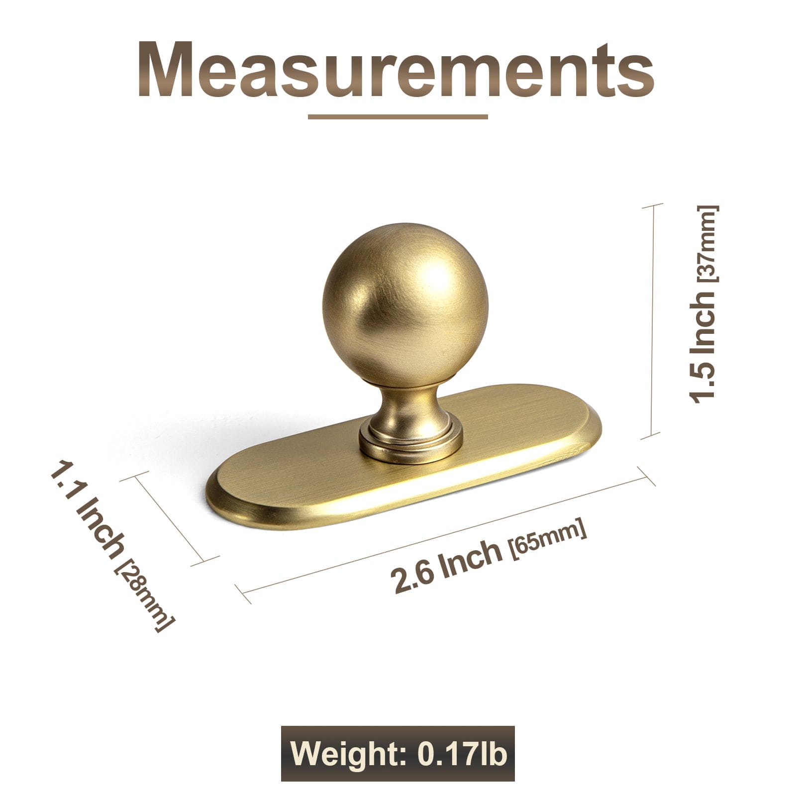 Goo-Ki Stylish Zinc Alloy Cabinet Knobs Classic Round Design Durable Cabinet Handles