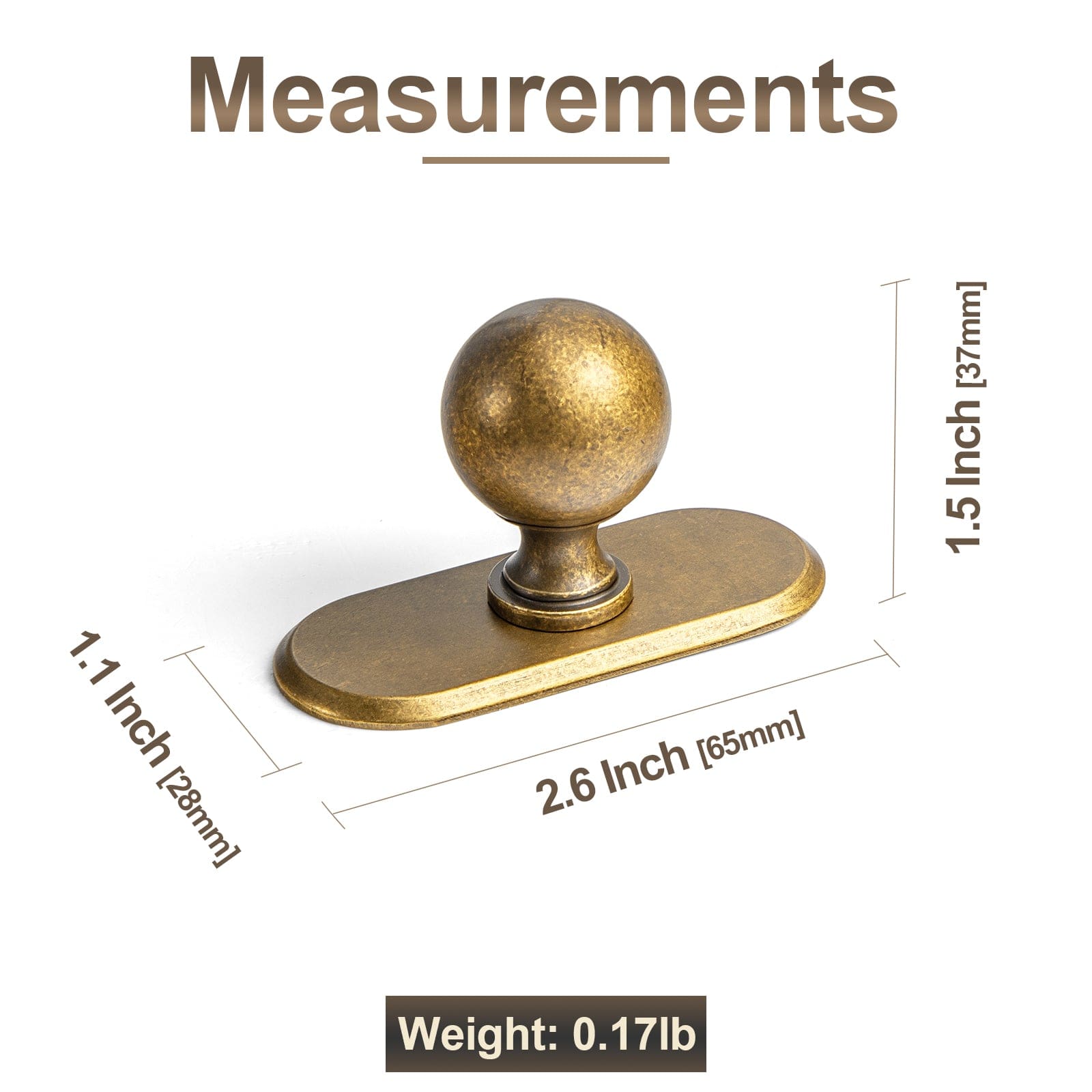 Goo-Ki Stylish Zinc Alloy Cabinet Knobs Classic Round Design Durable Cabinet Handles