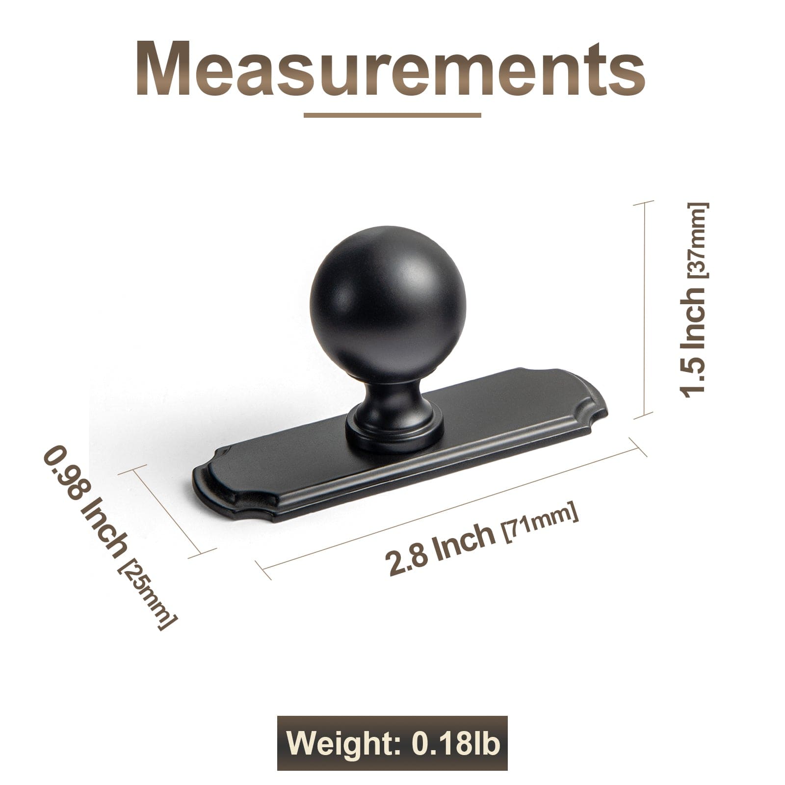 Goo-Ki Stylish Zinc Alloy Cabinet Knobs Classic Round Design Durable Cabinet Handles
