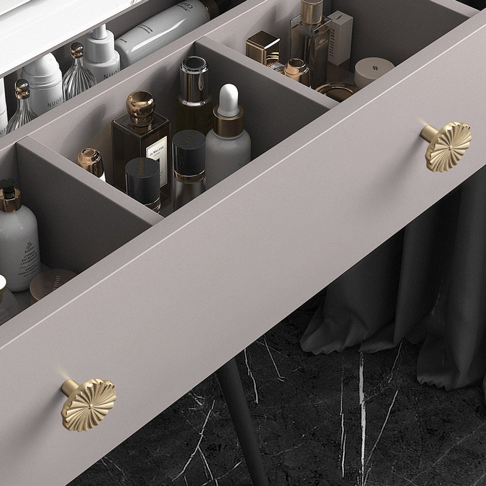 Goo-Ki Sunburst Zinc Alloy Drawer Knobs with Flower Design Ornate Sun-Ray Design Cabinet Hardware