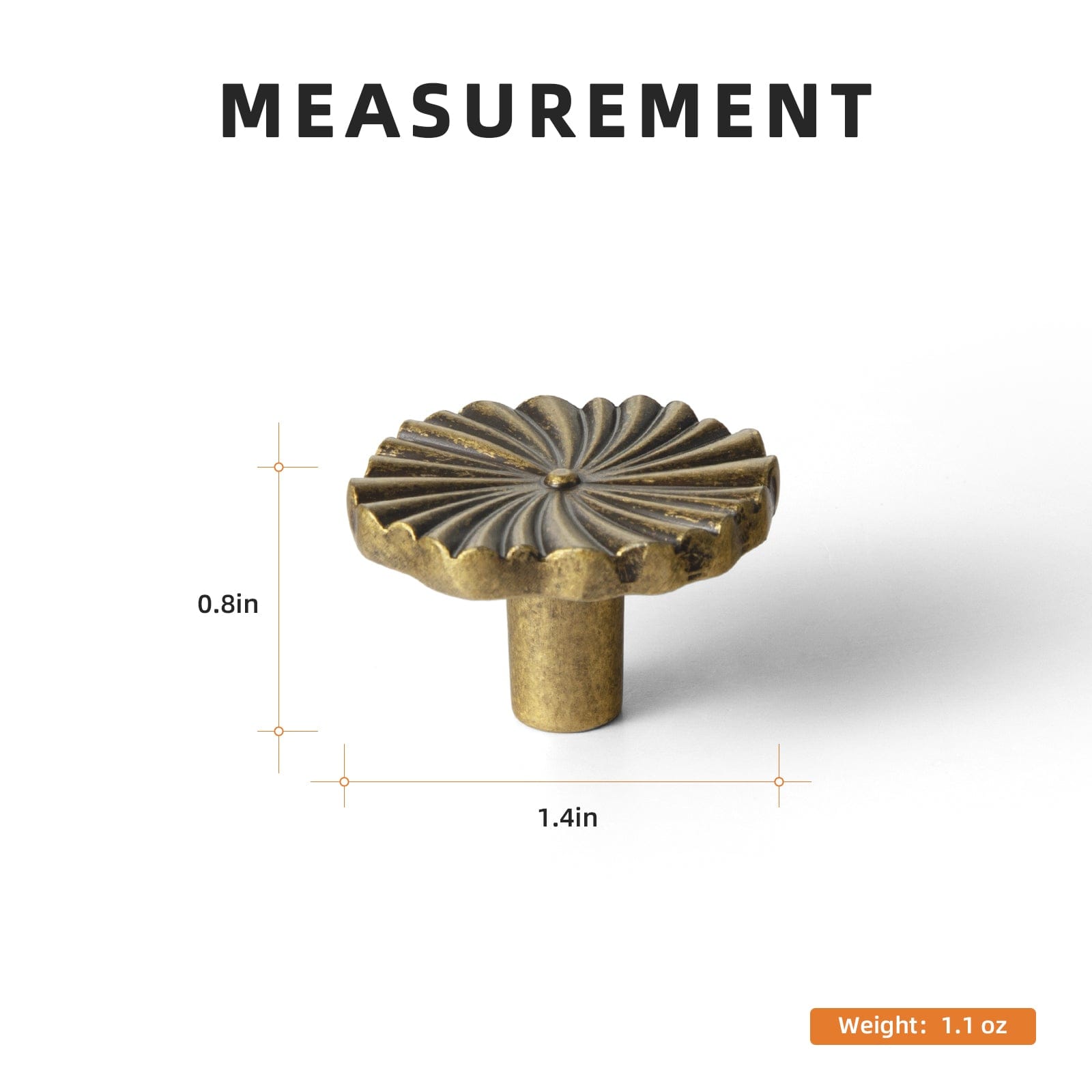 Goo-Ki Sunburst Zinc Alloy Drawer Knobs with Flower Design Ornate Sun-Ray Design Cabinet Hardware