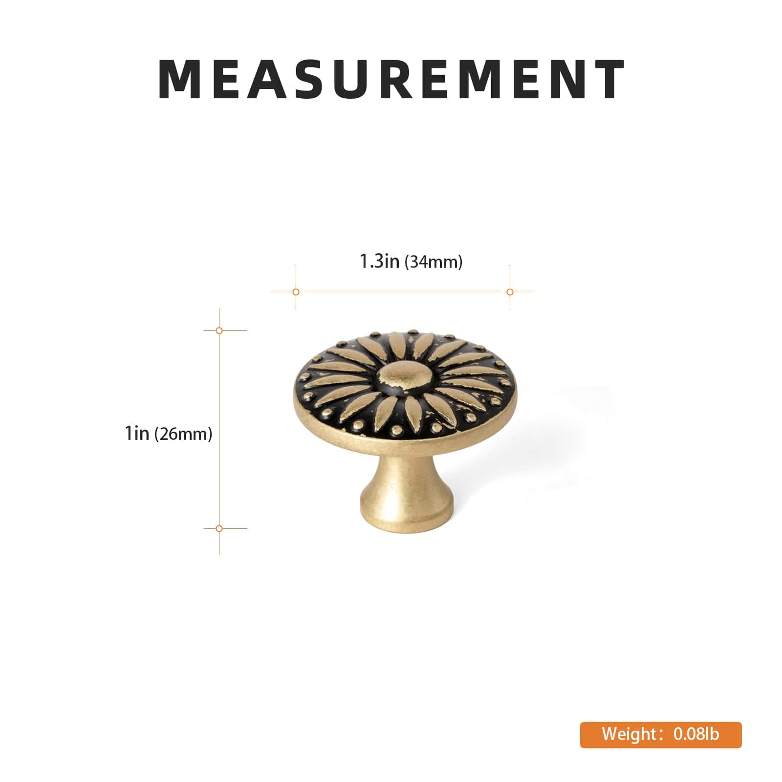 Goo-Ki Sunflower Floral Embossed Cabinet Knobs Assorted Distressed Zinc Alloy Furniture Hardware