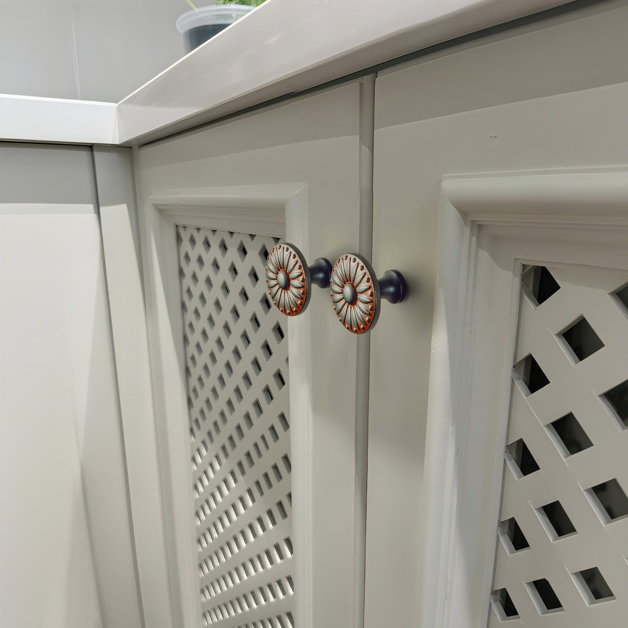 Goo-Ki Sunflower Floral Embossed Cabinet Knobs Assorted Distressed Zinc Alloy Furniture Hardware