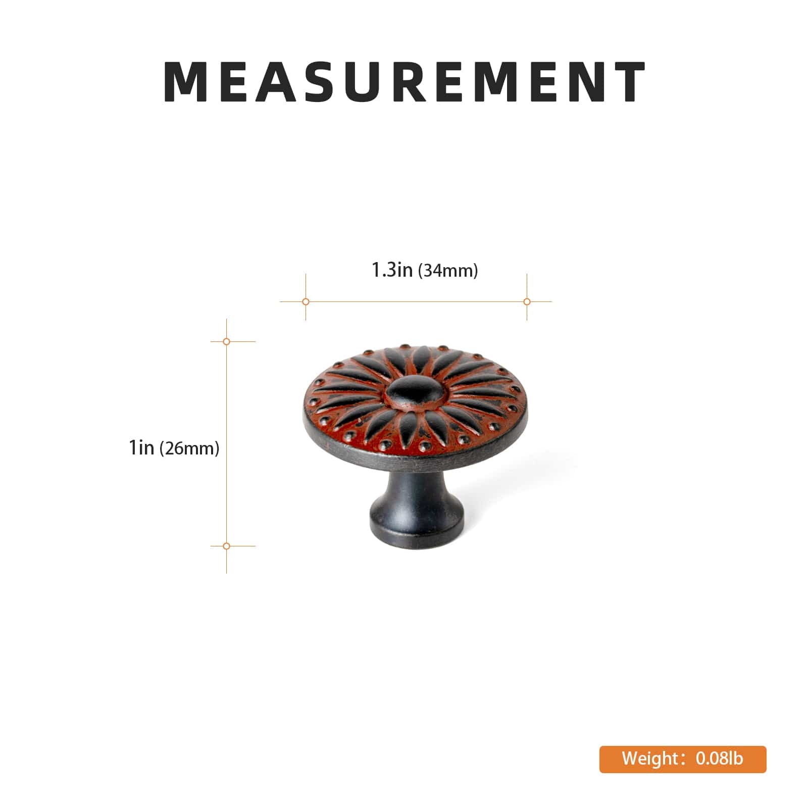 Goo-Ki Sunflower Floral Embossed Cabinet Knobs Assorted Distressed Zinc Alloy Furniture Hardware