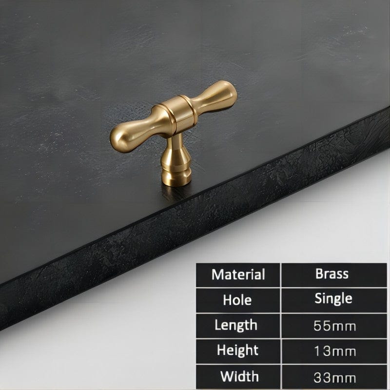 Goo-Ki T Knob French Style Cabinet Handles Elegant Drawer Pulls Solid Brass Kitchen Hardware 1 PCS