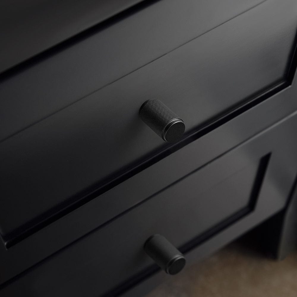 Goo-Ki Textured Cylindrical Retro Brass Pull Knobs Decorative Knurled Aluminum Cabinet Knobs