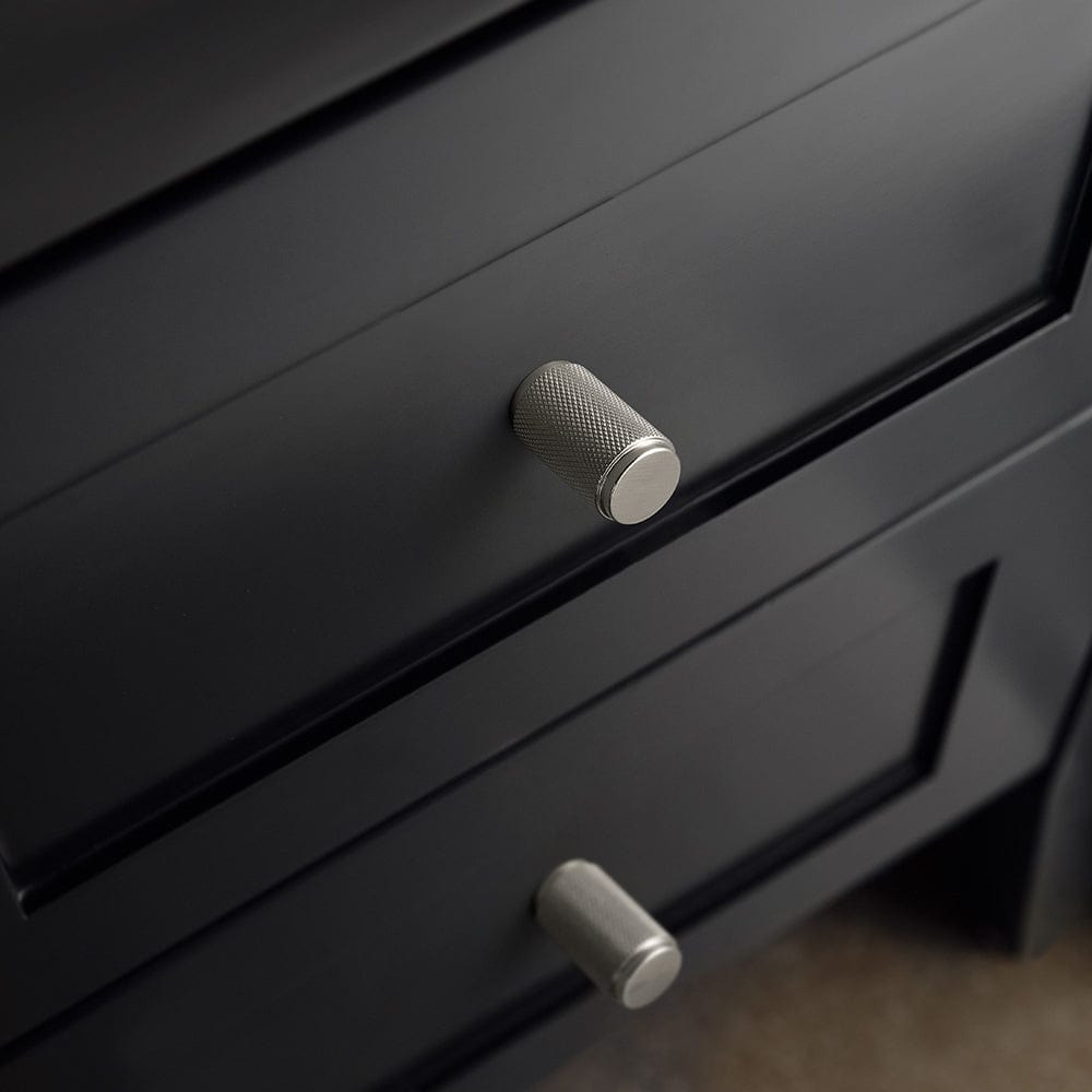 Goo-Ki Textured Cylindrical Retro Brass Pull Knobs Decorative Knurled Aluminum Cabinet Knobs