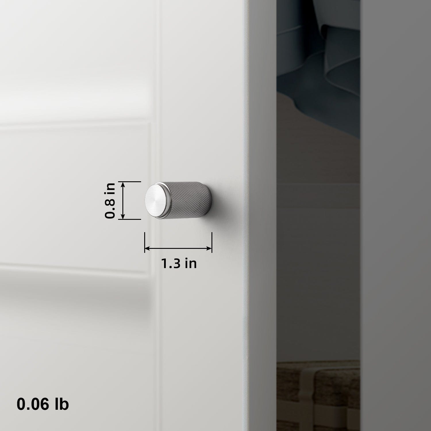 Goo-Ki Textured Cylindrical Retro Brass Pull Knobs Decorative Knurled Aluminum Cabinet Knobs