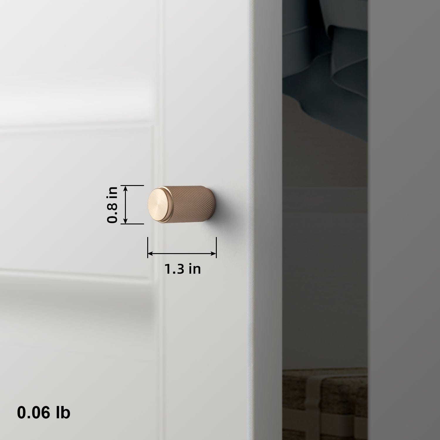 Goo-Ki Textured Cylindrical Retro Brass Pull Knobs Decorative Knurled Aluminum Cabinet Knobs