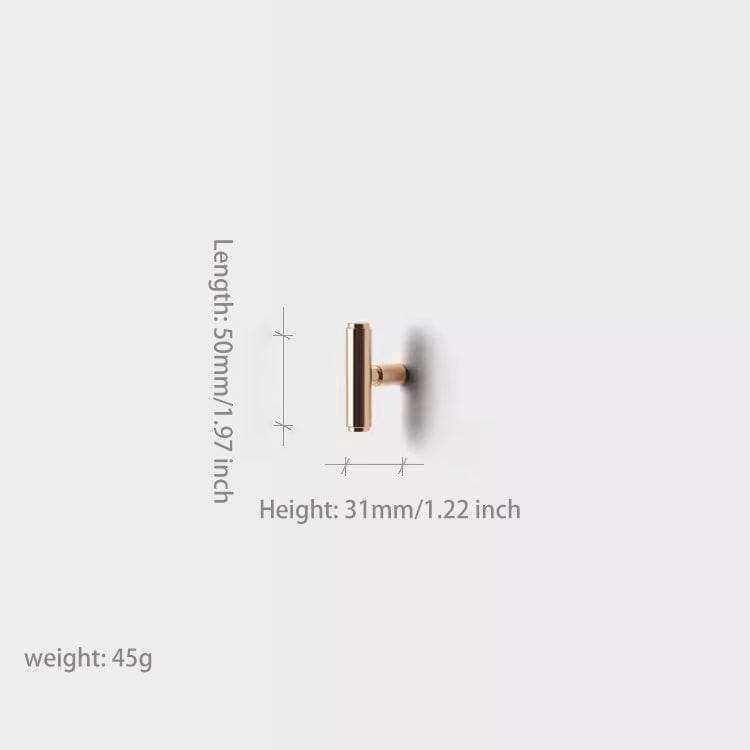 Goo-Ki Titanium Gold / T Knob / 6 Pack Solid Zinc Alloy Cabinet Pull Titanium Silver Gold Modern Wardrobes Drawer Handles