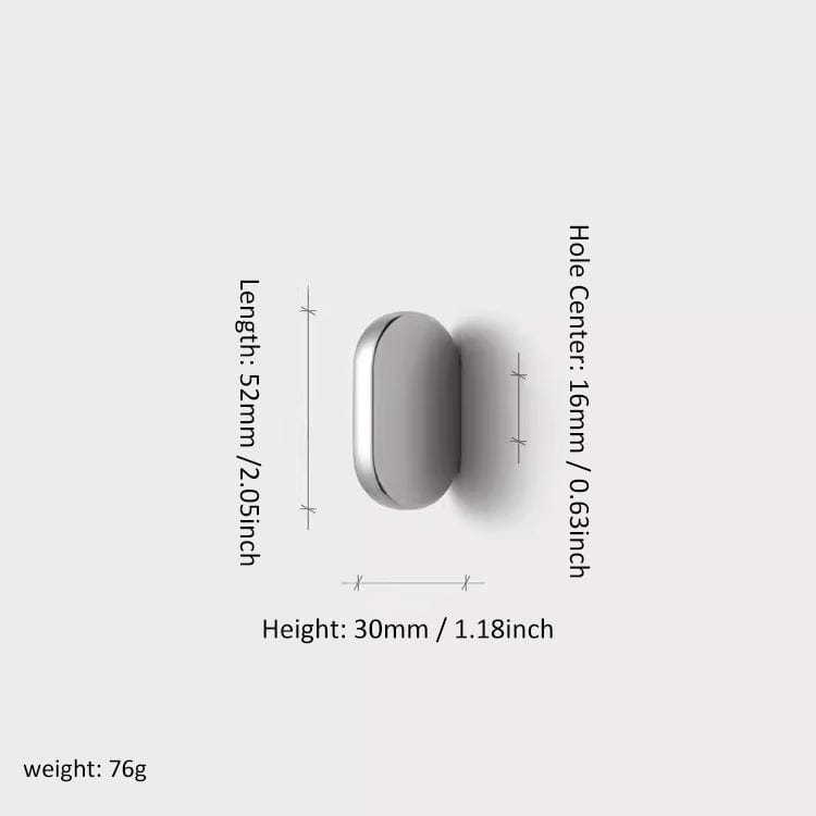 Goo-Ki Titanium Silver / 0.63'' Hole Center / 6 Pack Oval Furniture Handle Drawer Pull Nordic Cabinet Handle