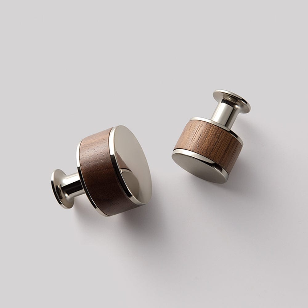 Goo-Ki Titanium Silver Cylindrical Wardrobe Knob Black Walnut Drawer Handle Modern Cabinet Hardware