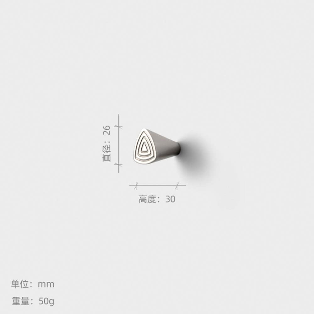 Goo-Ki Titanium Silver / Knob / 6 Pack Antique Style Conical Knob Retro Triangle Pattern Drawer Hardware Unique Cabinet Knob