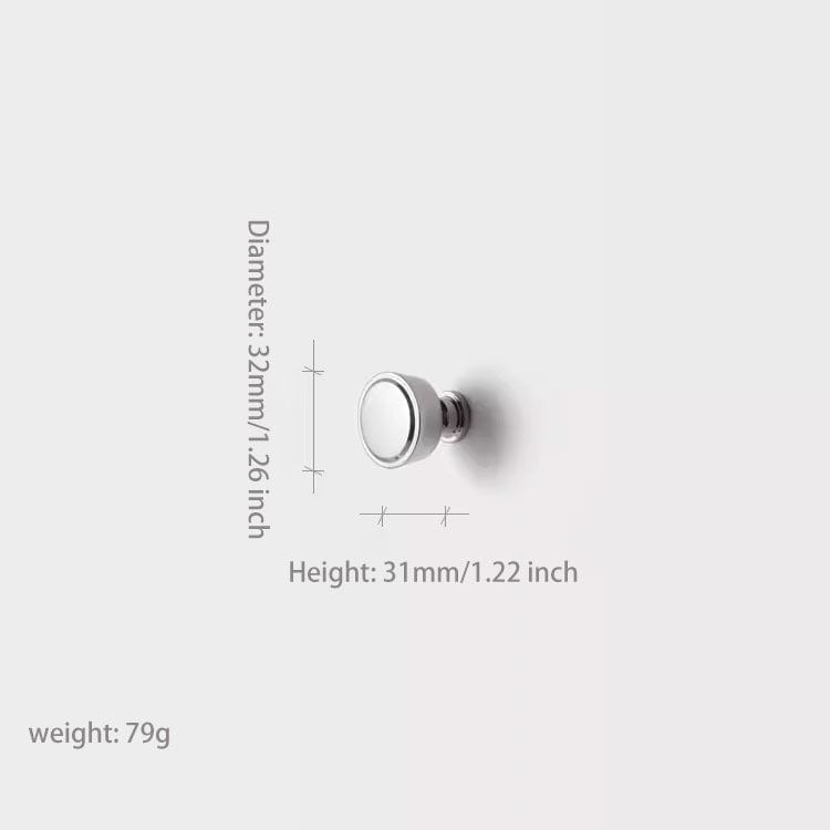 Goo-Ki Titanium Silver / Knob / 6 Pack Solid Zinc Alloy Cabinet Pull Titanium Silver Gold Modern Wardrobes Drawer Handles