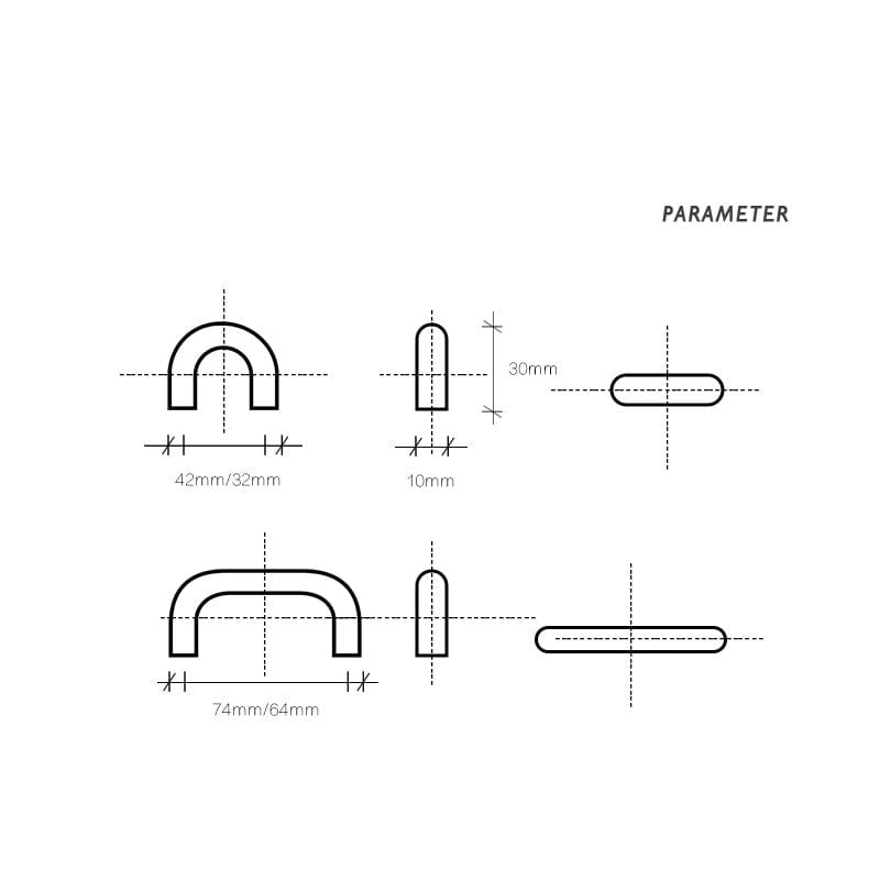 Goo-Ki Titanium Silver Wardrobe Handle Electroplating Cabinet Pull