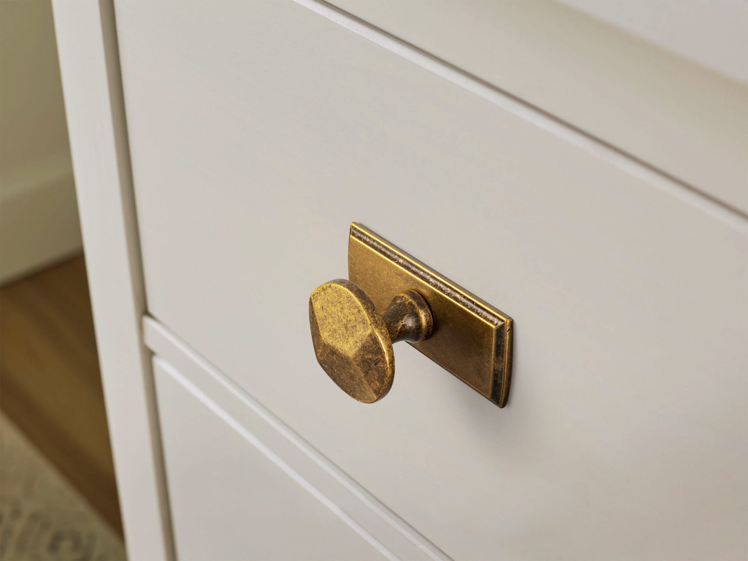 Goo-Ki Traditional Aged Bronze Zinc Alloy Cabinet Knob, Elegant Round Knob with Decorative Back Plate for Kitchen & Bathroom Cabinets