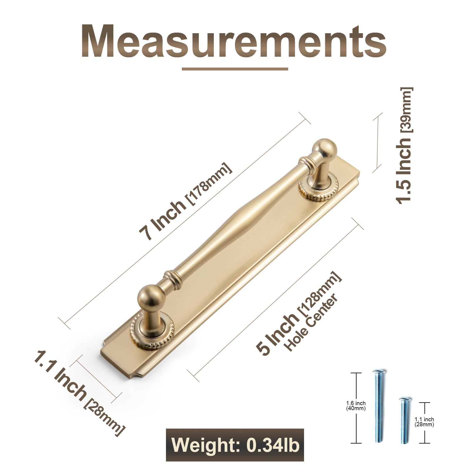 Goo-Ki Traditional Zinc Alloy Drawer Pulls, Decorative Spindle-Shaped Bar Handles Classic Hardware for Cabinets & Vanities
