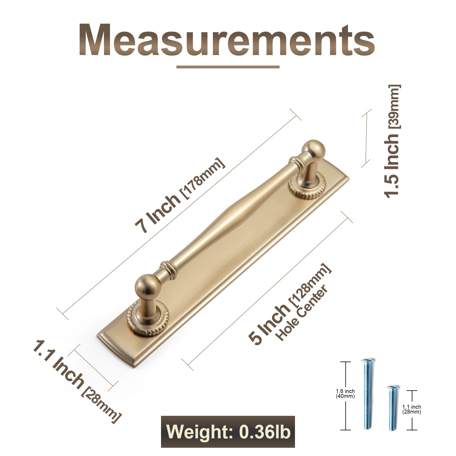 Goo-Ki Traditional Zinc Alloy Drawer Pulls, Decorative Spindle-Shaped Bar Handles Classic Hardware for Cabinets & Vanities