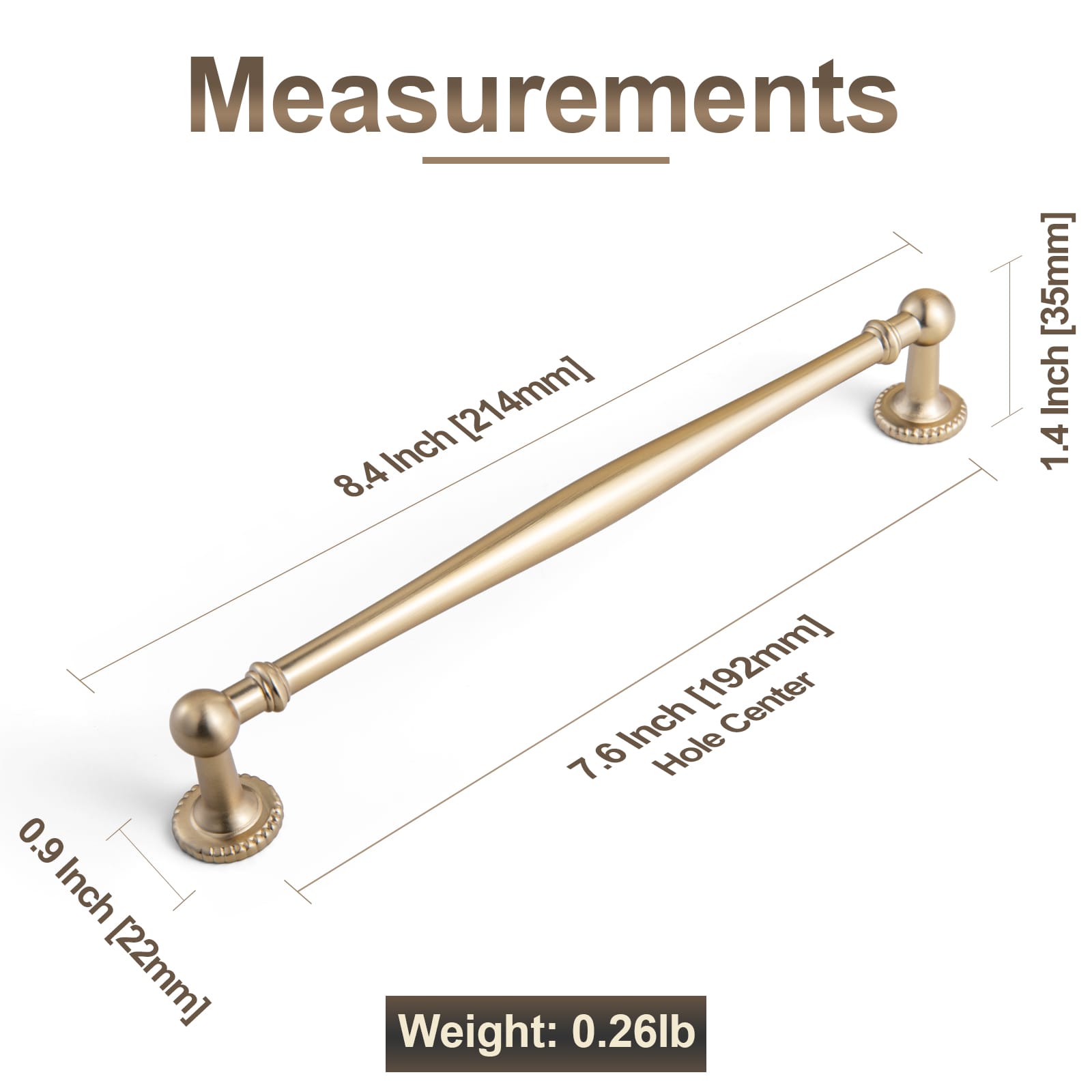 Goo-Ki Traditional Zinc Alloy Drawer Pulls, Decorative Spindle-Shaped Bar Handles Classic Hardware for Cabinets & Vanities