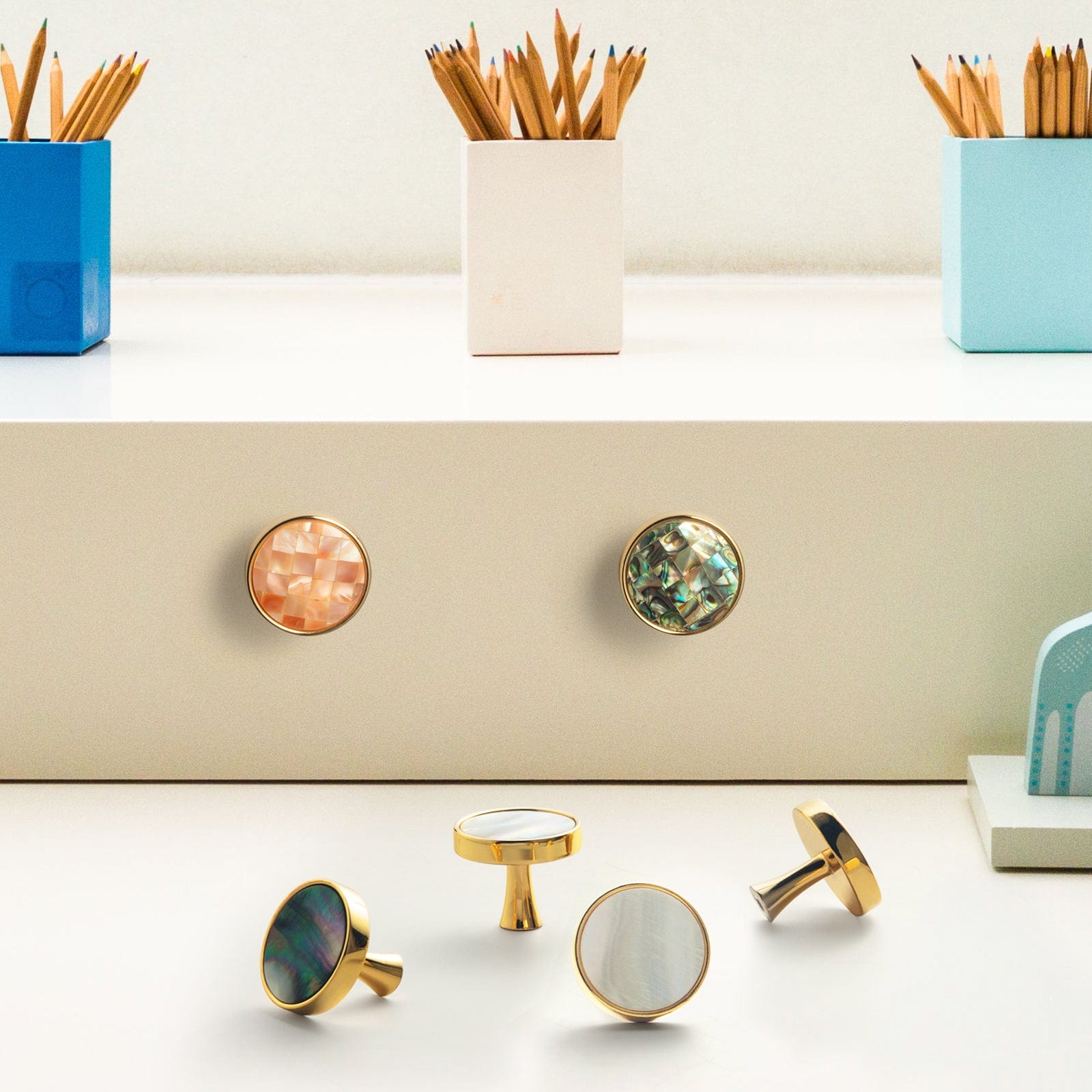 Goo-Ki Unique Natural Shell Knob Modern Drawer Pulls Cabinet Hardware