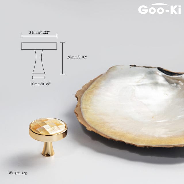 Goo-Ki Unique Natural Shell Knob Modern Drawer Pulls Cabinet Hardware