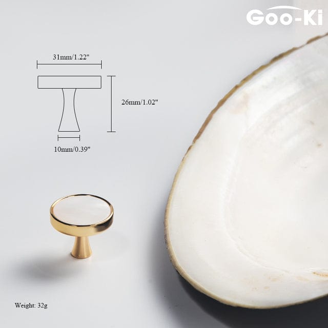 Goo-Ki Unique Natural Shell Knob Modern Drawer Pulls Cabinet Hardware